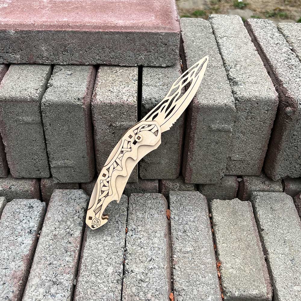 6 Cool Wooden Knife Model Kit 3D Blade Puzzle Toy