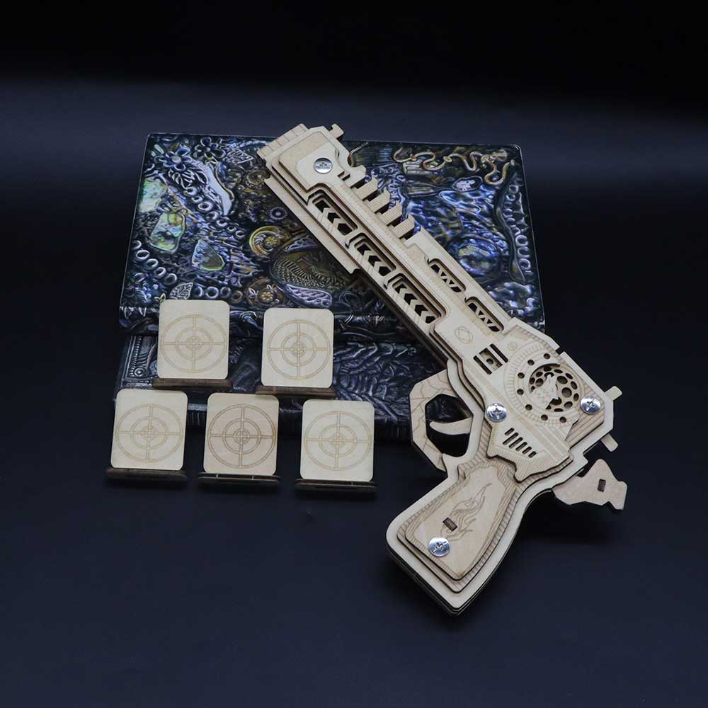3D Gun Puzzle Wooden Rubber Band Gun Model Kit