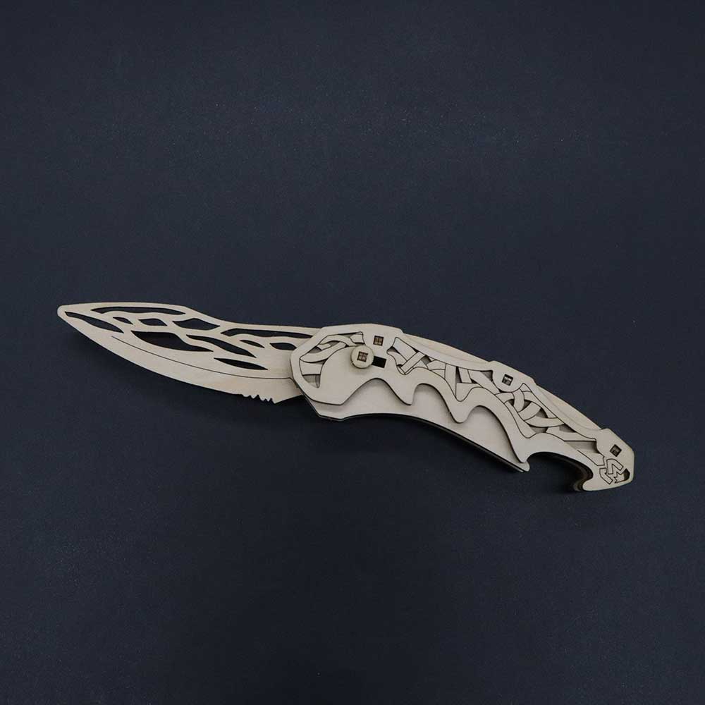 6 Cool Wooden Knife Model Kit 3D Blade Puzzle Toy
