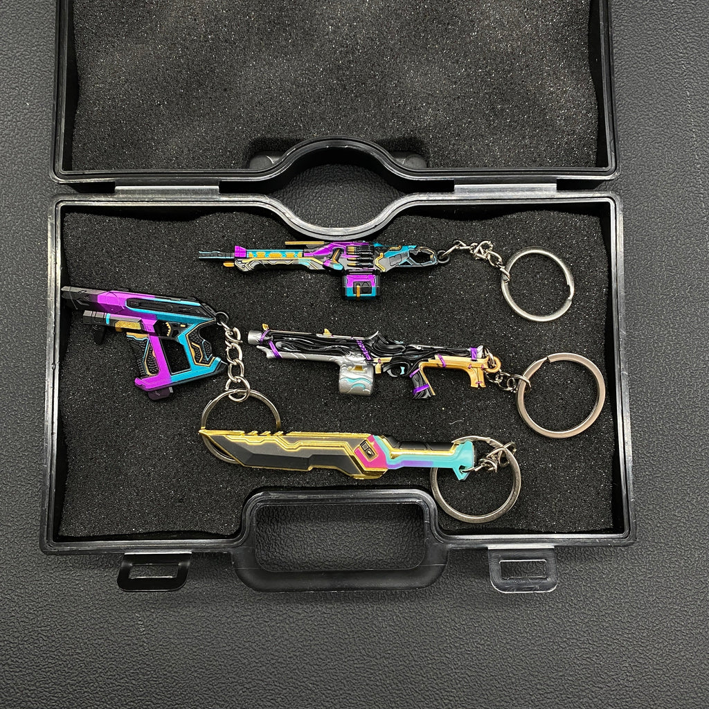 Metal Game Weapon Gun Dagger Keychain With Gift Box