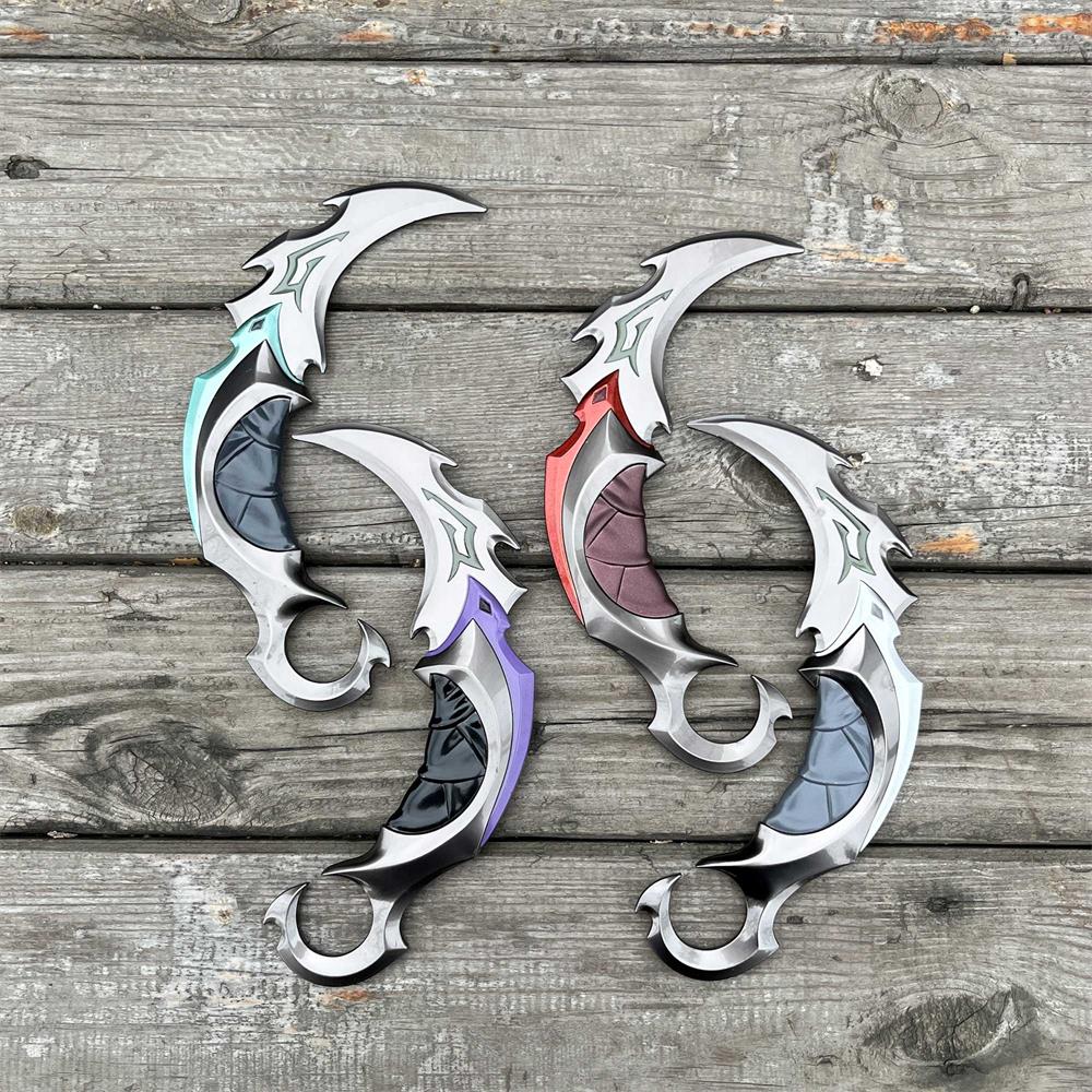 Réplique Métal Karambit Reaver – Lame Émoussée Luminescente (Valorant)