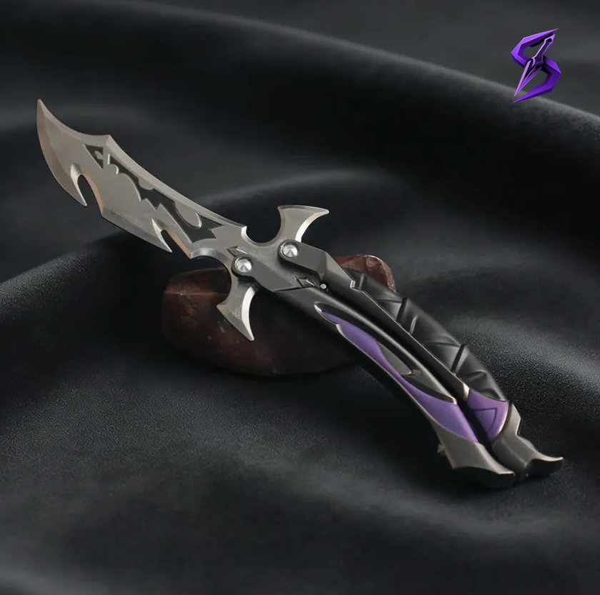 Réplique balisong Reaver 3.0 en métal, lame émoussée, vue principale