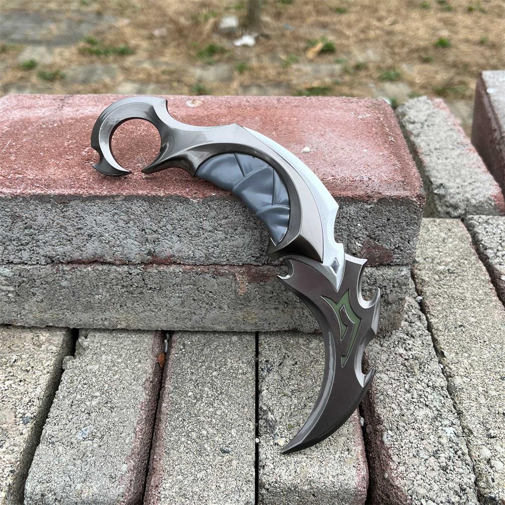 Réplique Métal Karambit Reaver – Lame Émoussée Luminescente (Valorant)