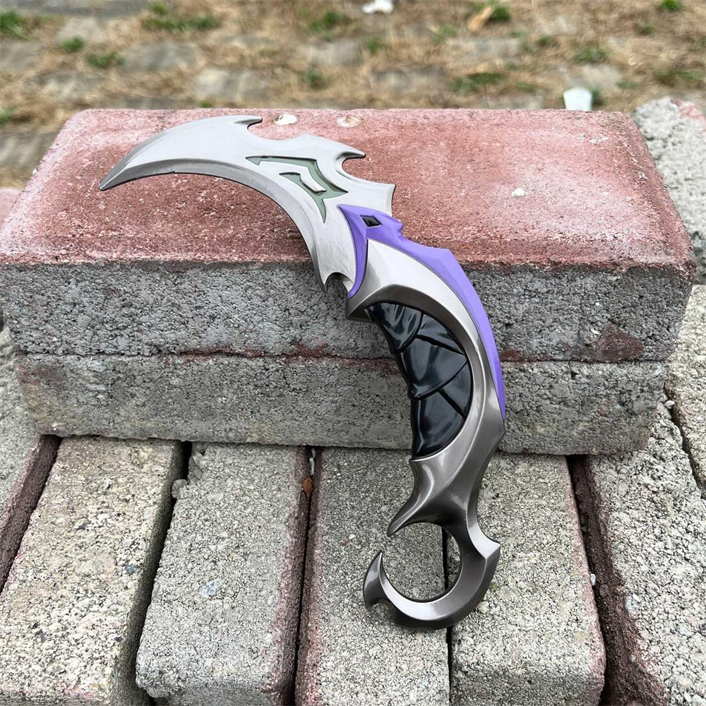Réplique Métal Karambit Reaver – Lame Émoussée Luminescente (Valorant)