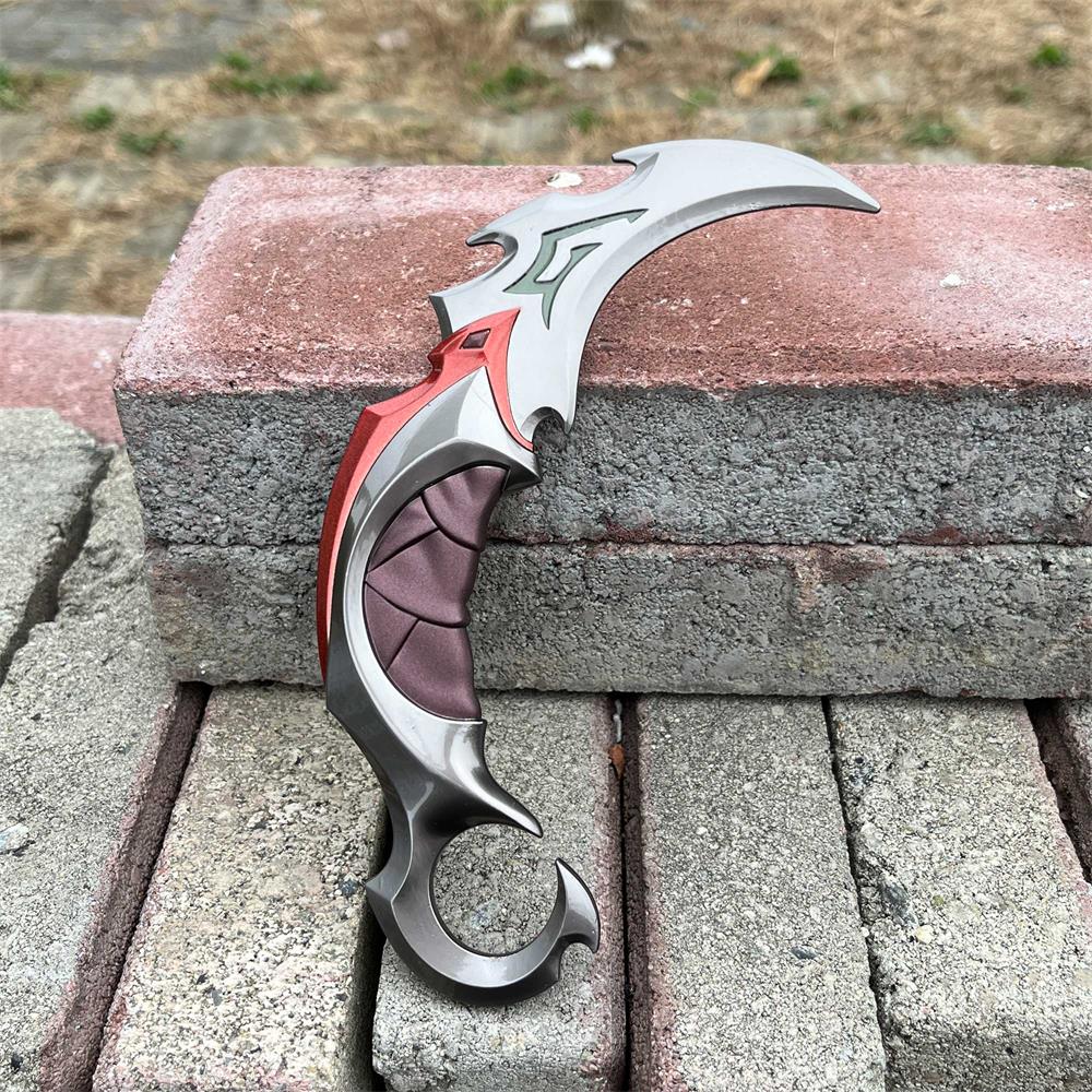Réplique Métal Karambit Reaver – Lame Émoussée Luminescente (Valorant)
