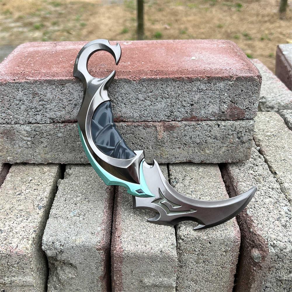 Réplique Métal Karambit Reaver – Lame Émoussée Luminescente (Valorant)