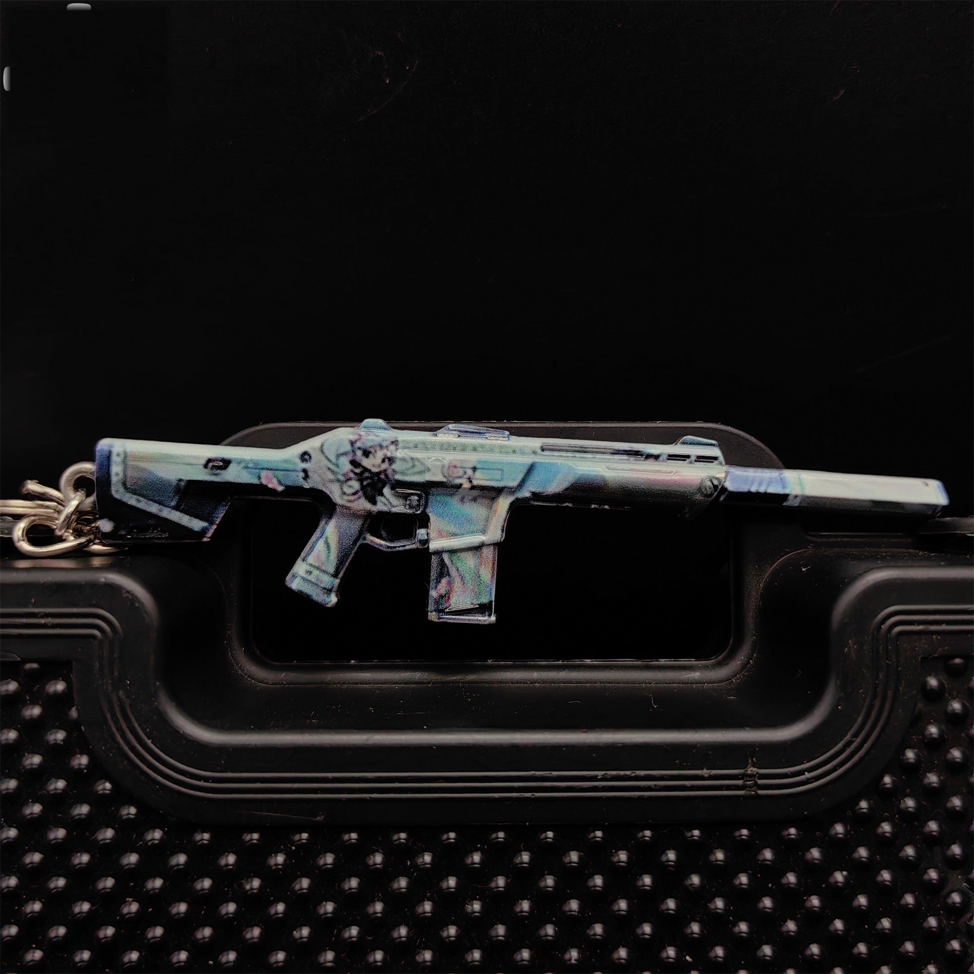 Val Mini 9 Lives Phantom Gun Metal Keychain