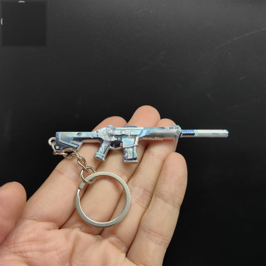 Val Mini 9 Lives Phantom Gun Metal Keychain