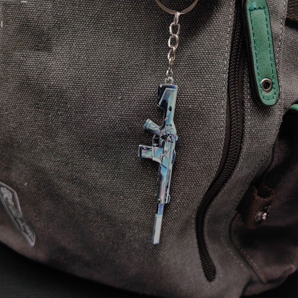Val Mini 9 Lives Phantom Gun Metal Keychain