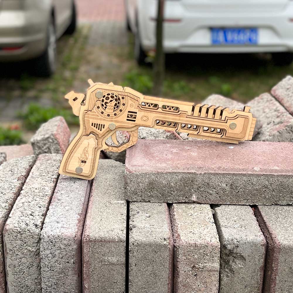 3D Gun Puzzle Wooden Rubber Band Gun Model Kit