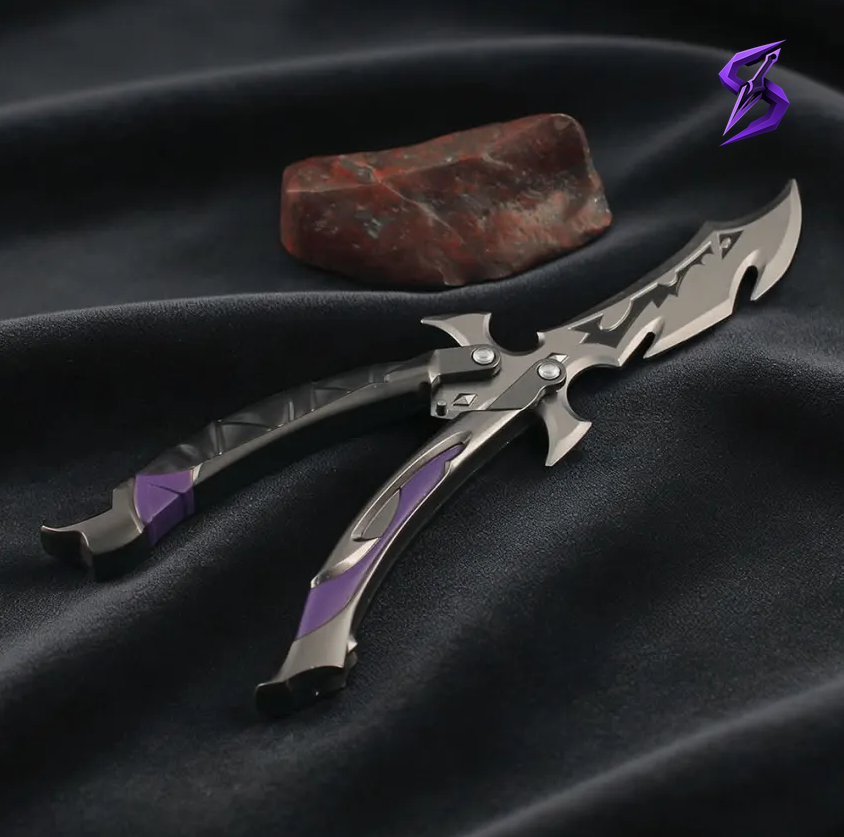 Balisong Reaver 3.0 ouvert, mécanique du manche détaillée
