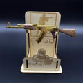 Mini AK-47 Gold Arabesque Metal Model CS2 Game Skin Collectible