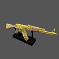 Mini AK-47 Gold Arabesque Metal Model CS2 Game Skin Collectible
