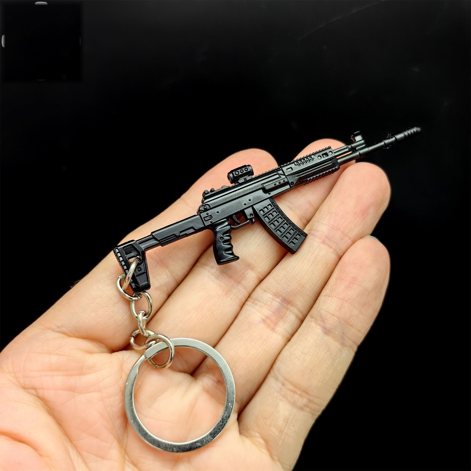 Metal AK308 Mini Game Gun Model Keychain