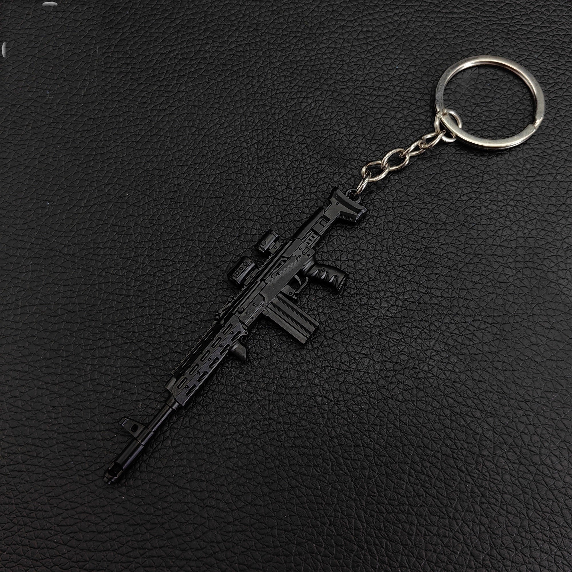 Metal AK308 Mini Gun Model Keychain Backpack Pendant