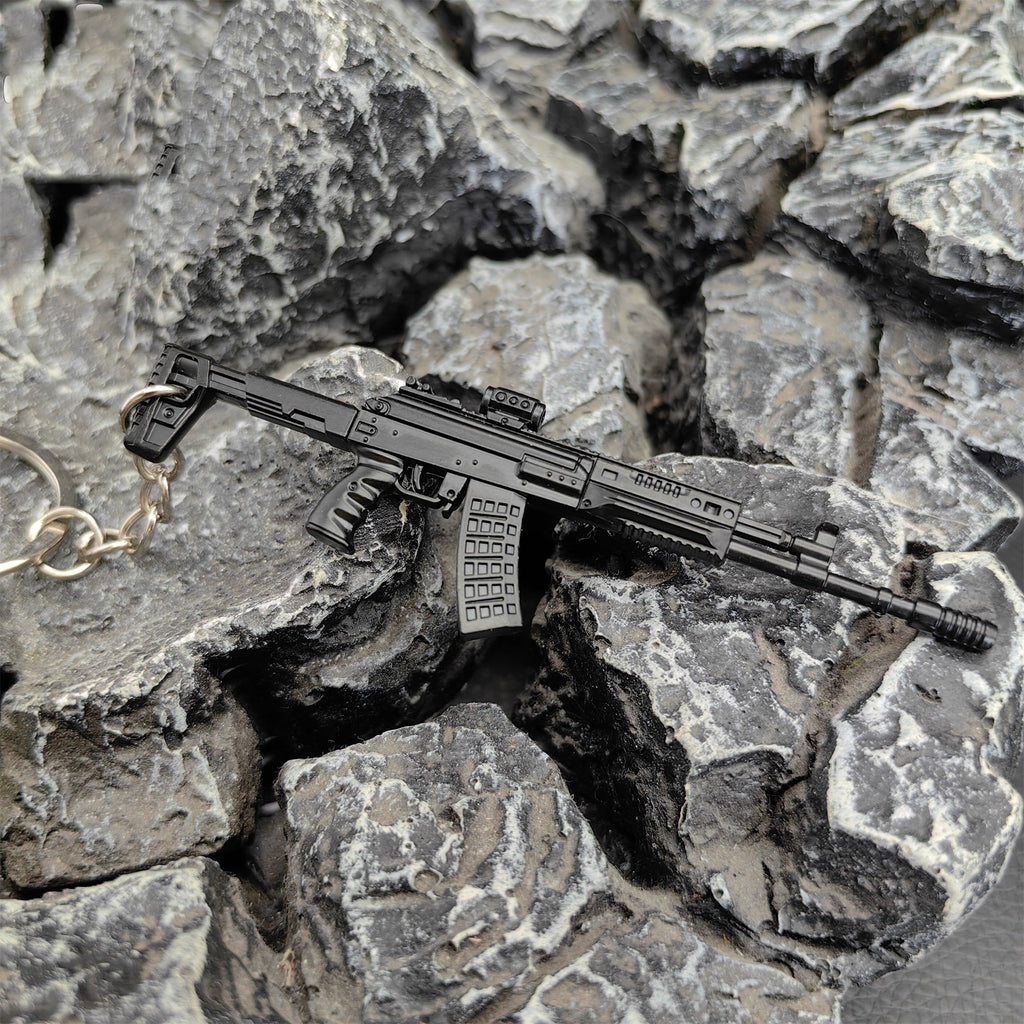 Metal AK308 Mini Game Gun Model Keychain