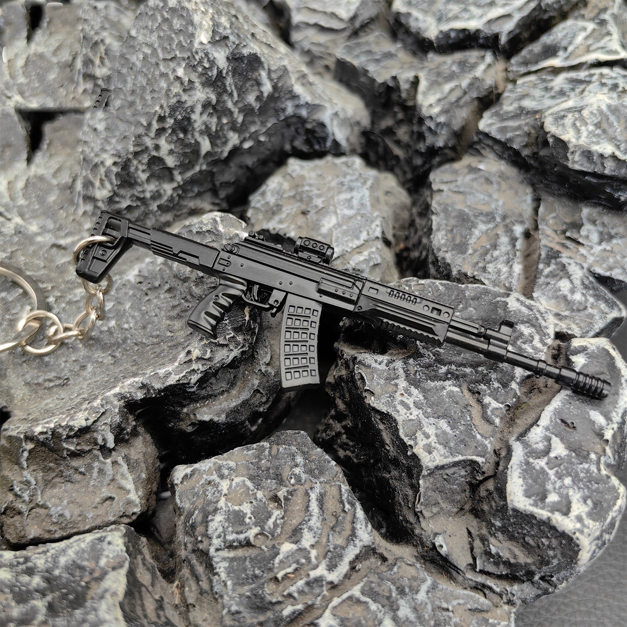 Metal AK308 Mini Game Gun Model Keychain