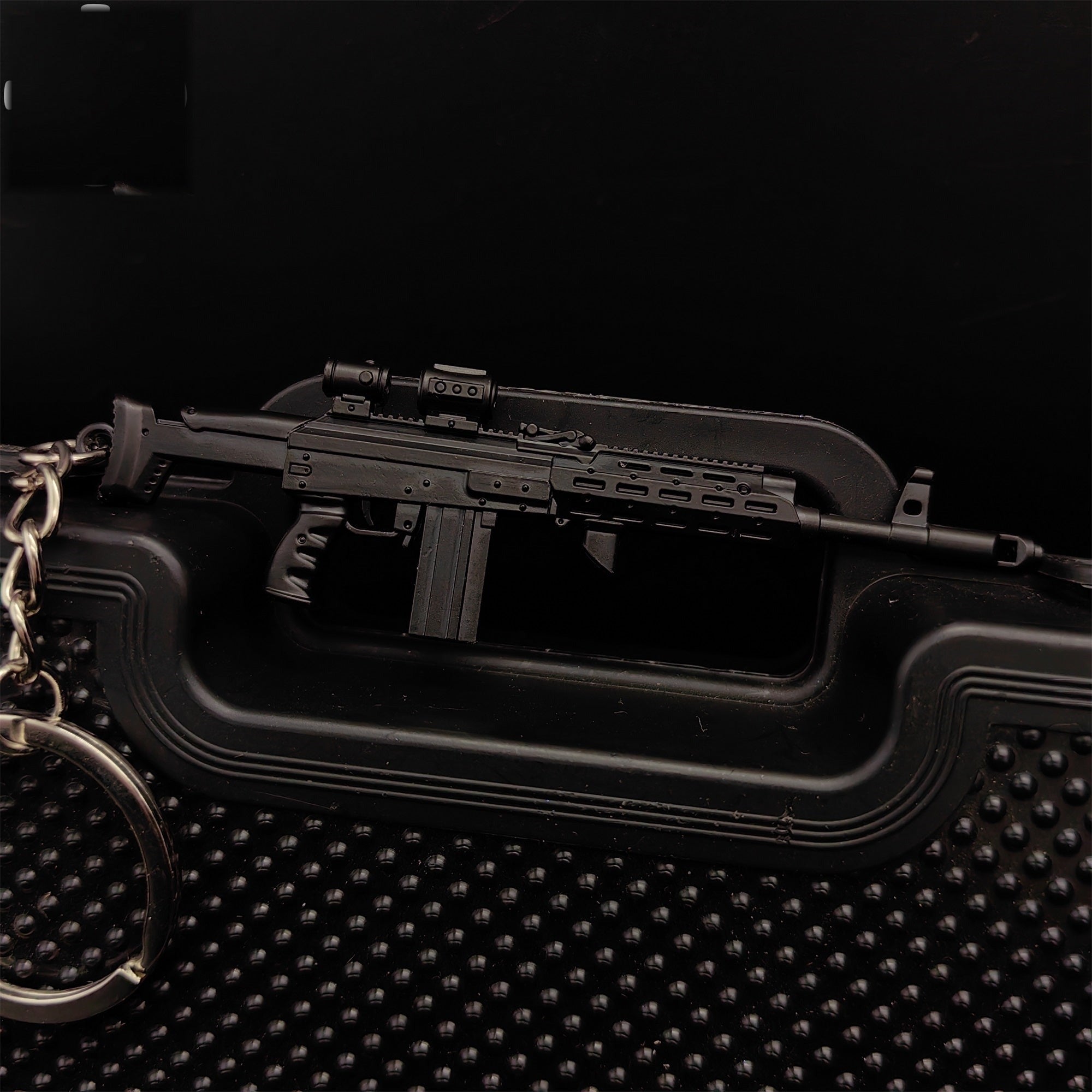 Metal AK308 Mini Gun Model Keychain Backpack Pendant