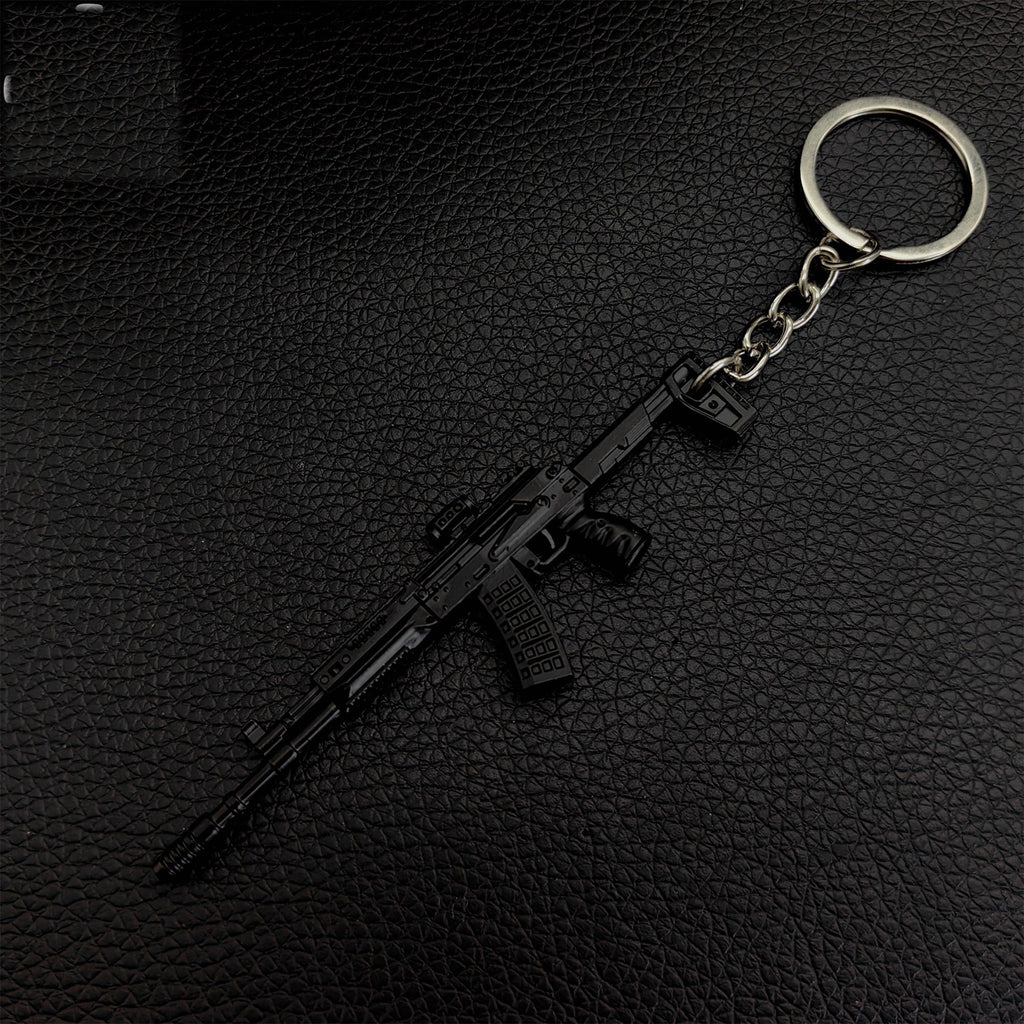 Metal AK308 Mini Game Gun Model Keychain