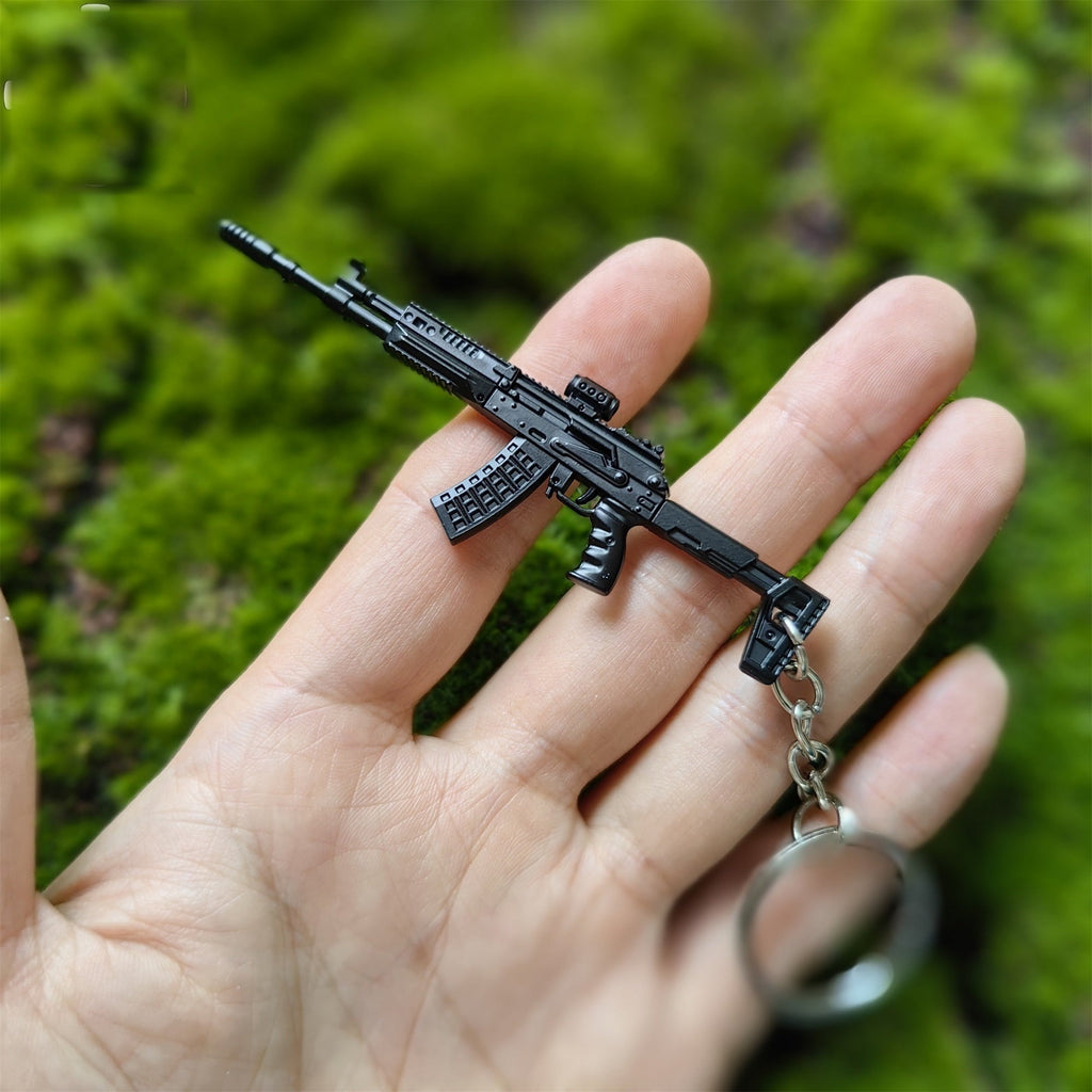 Metal AK308 Mini Game Gun Model Keychain