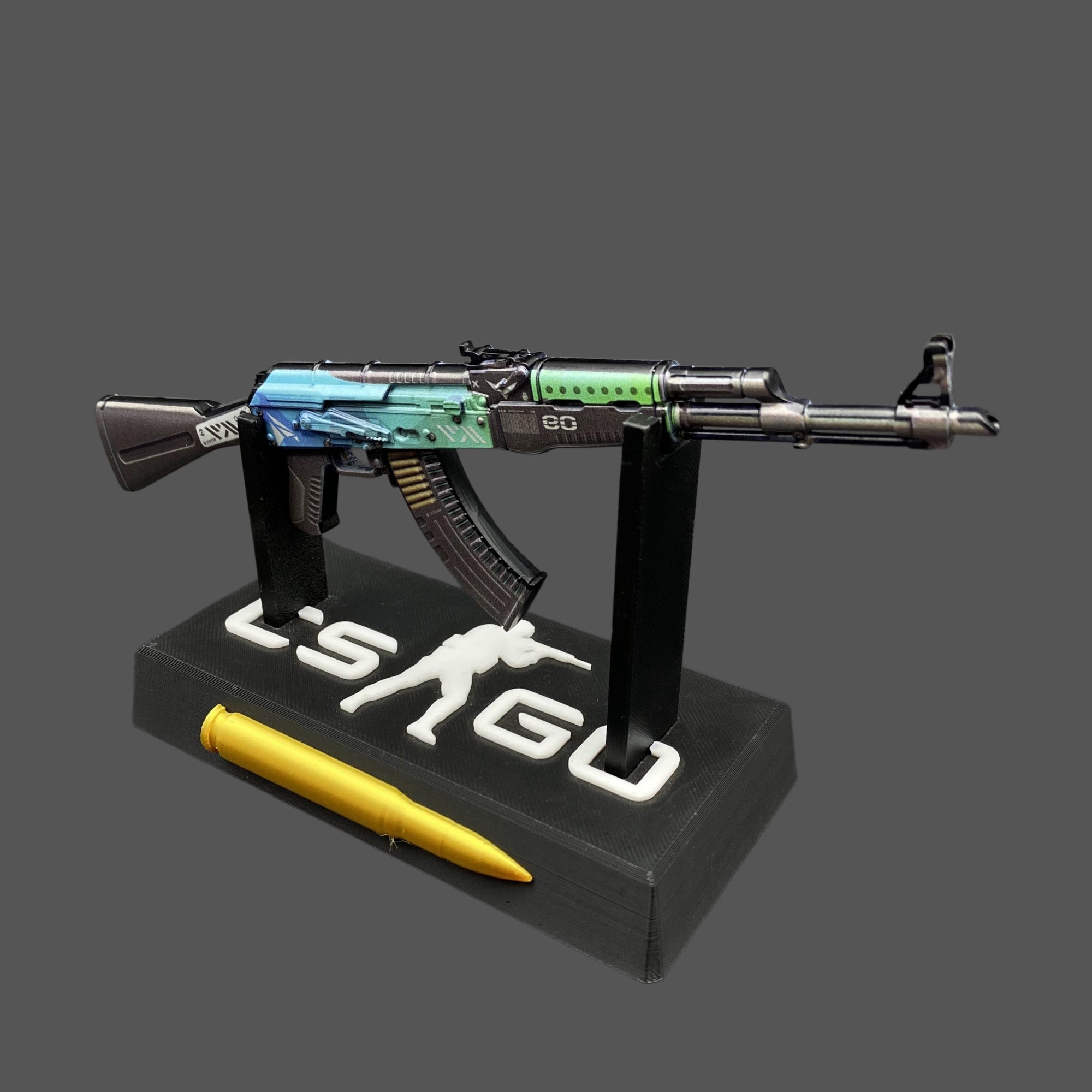 Tiny CS2 AK47 Ice Coaled Gun Miniature Metal Replica For Display