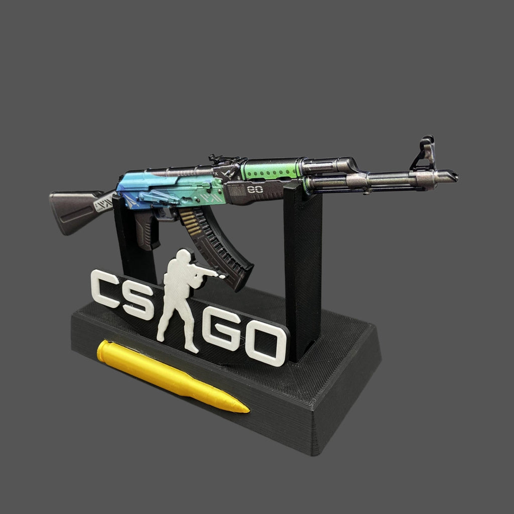 Tiny CS2 AK47 Ice Coaled Gun Miniature Metal Replica For Display
