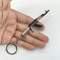 Tiny AK-47 Soviet Assault Rifle Model Metal Keychain