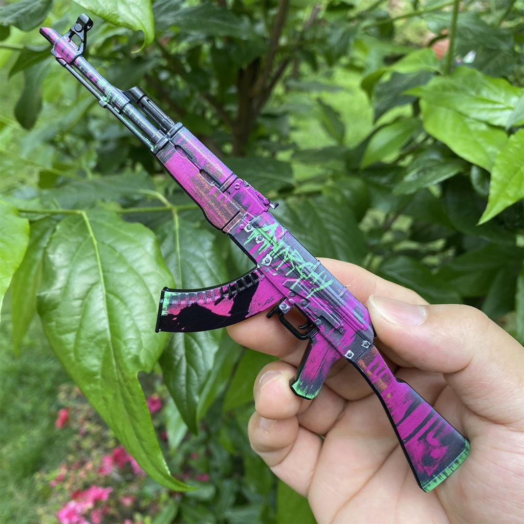 CSGO AK47 Hot Skin Neon Revolution Tiny Metal Gun Replica For Collection