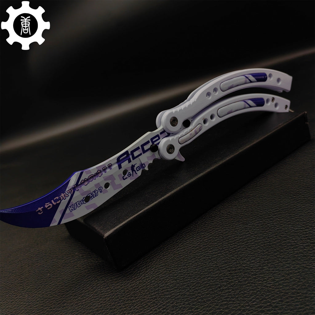 Akihabara Accept Balisong Metal Butterfly Knife Game Prop 