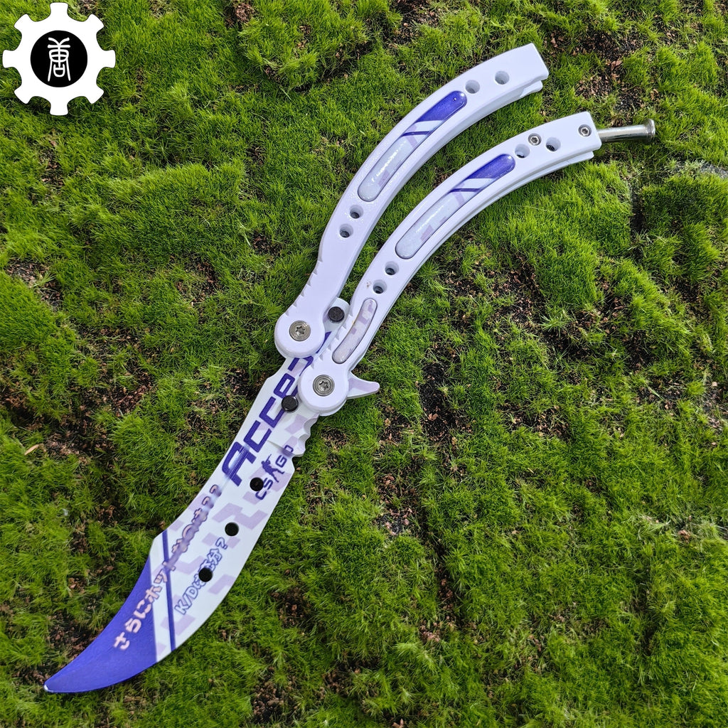 Akihabara Accept Balisong Metal Butterfly Knife Game Prop 