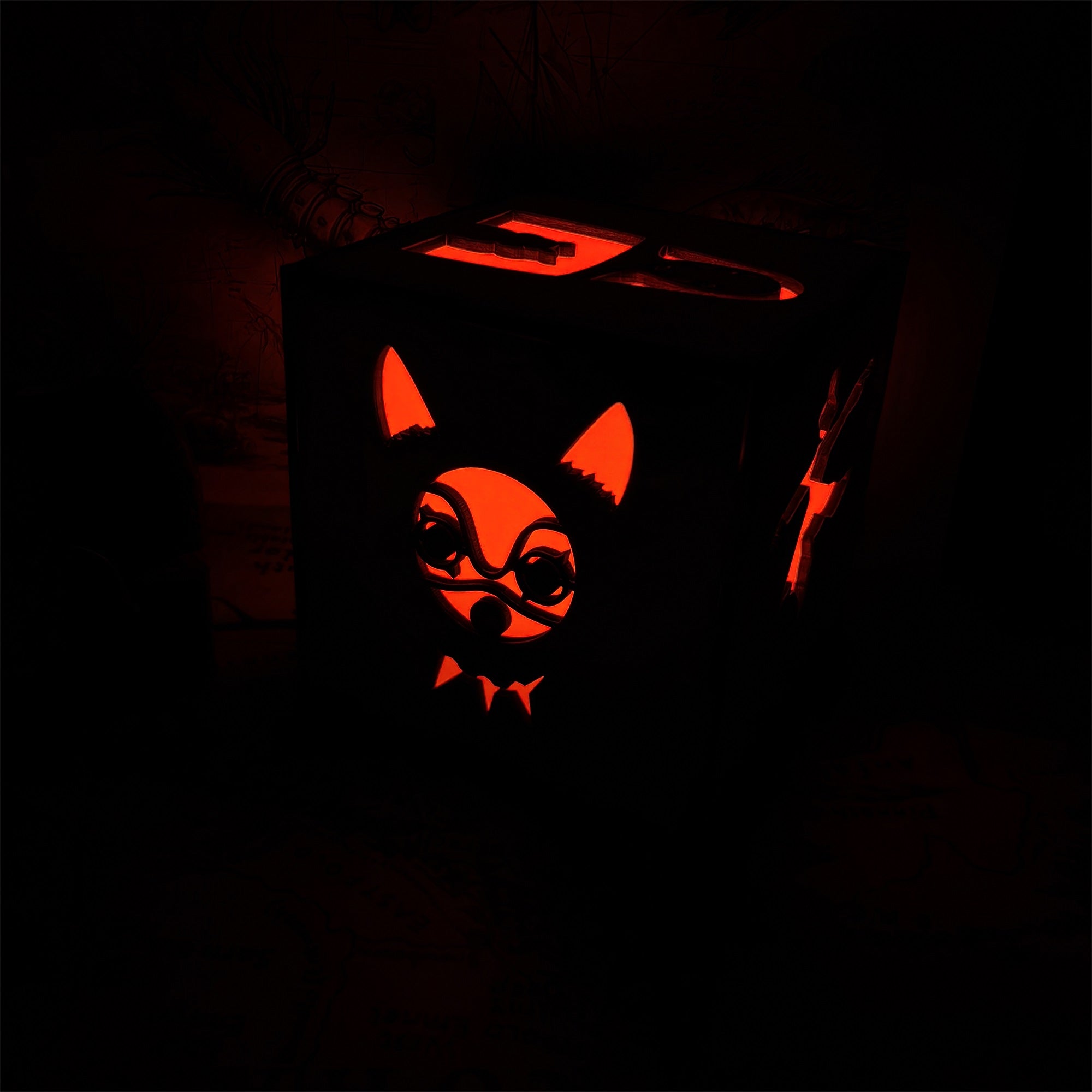 Anime-Inspired Wooden Lamp Desk Decor