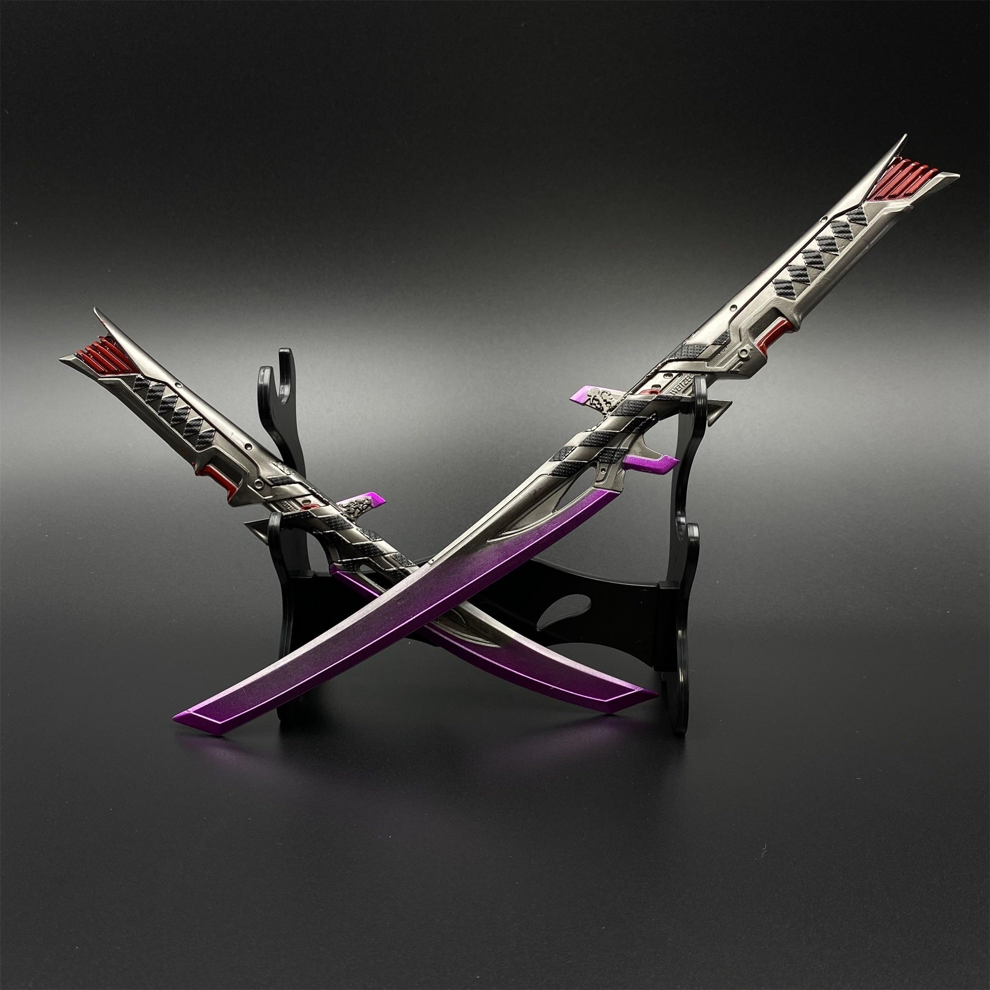 Metal Dual Katana Deadly Duet Replica - Dull Blade Miniature