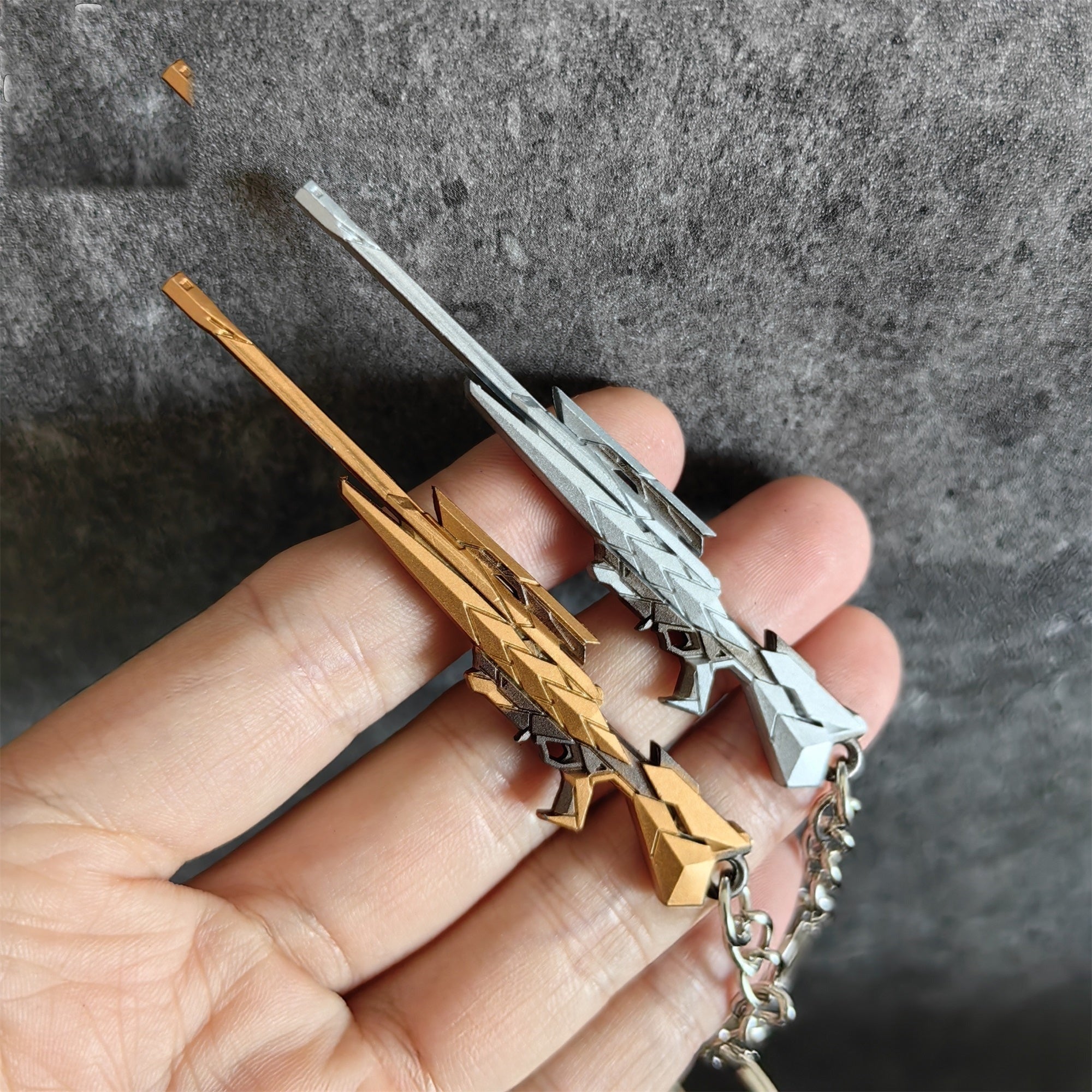 Metal Araxys Operator Gun Tiny Keychain Pendant