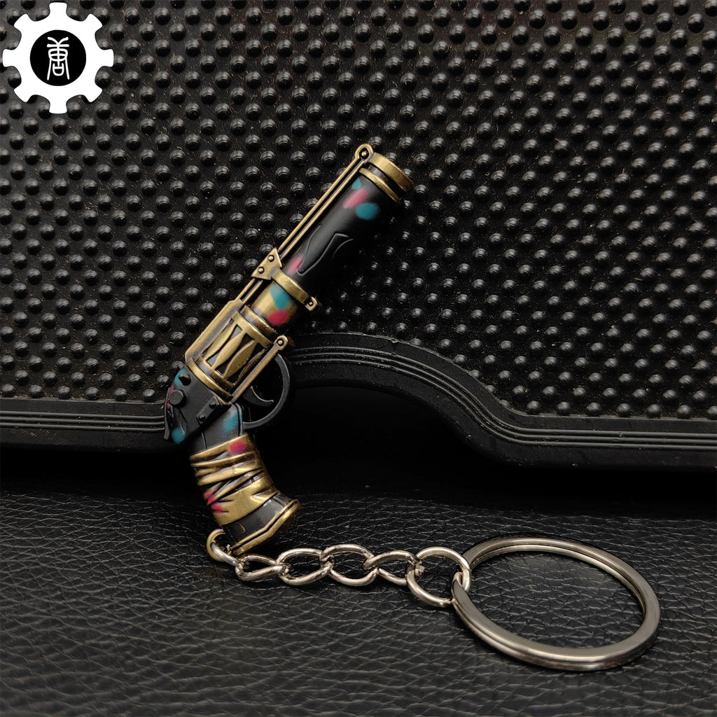 Val Metal Arcane Sheriff Gun Keychain Backpack Pendant