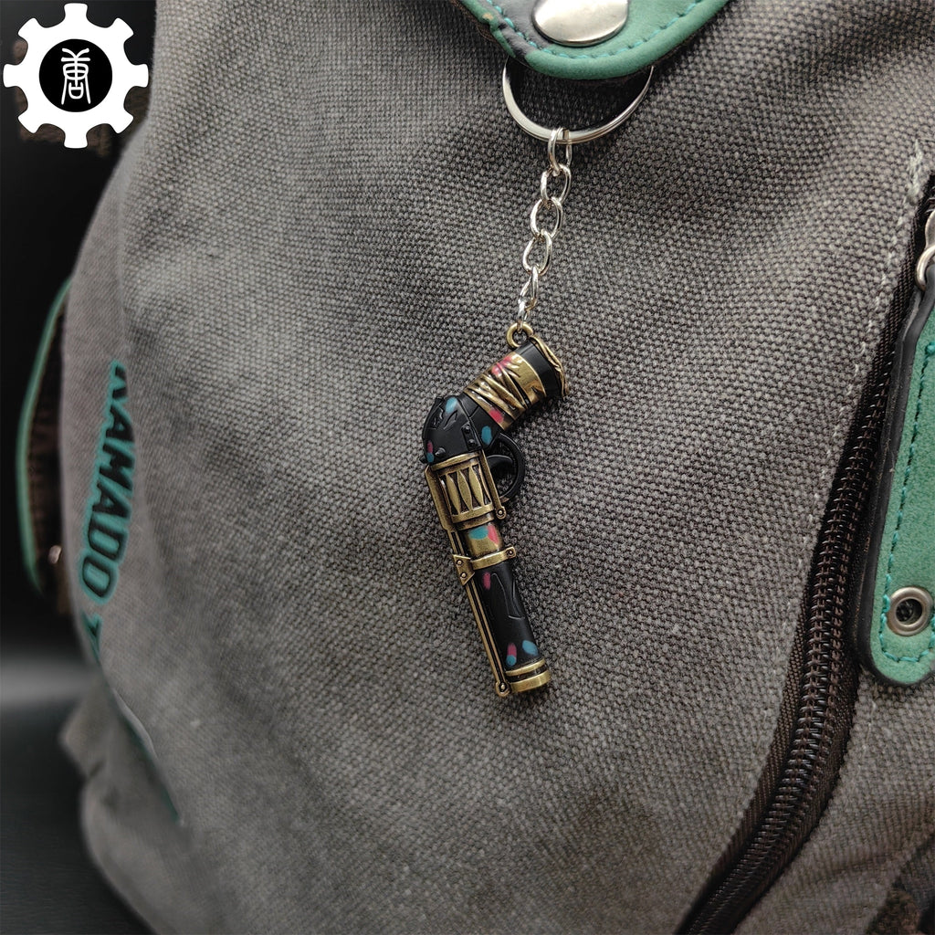 Val Metal Arcane Sheriff Gun Keychain Backpack Pendant