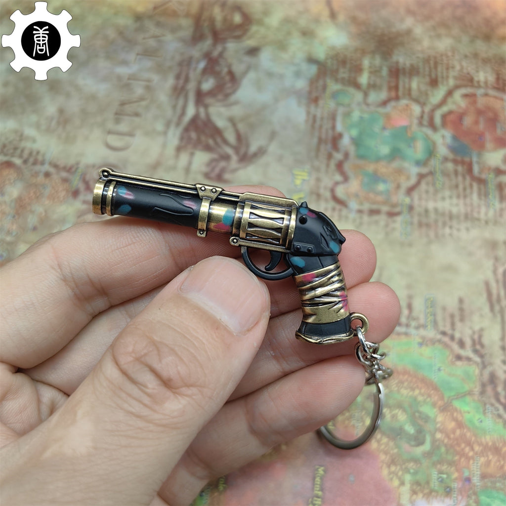 Val Metal Arcane Sheriff Gun Keychain Backpack Pendant