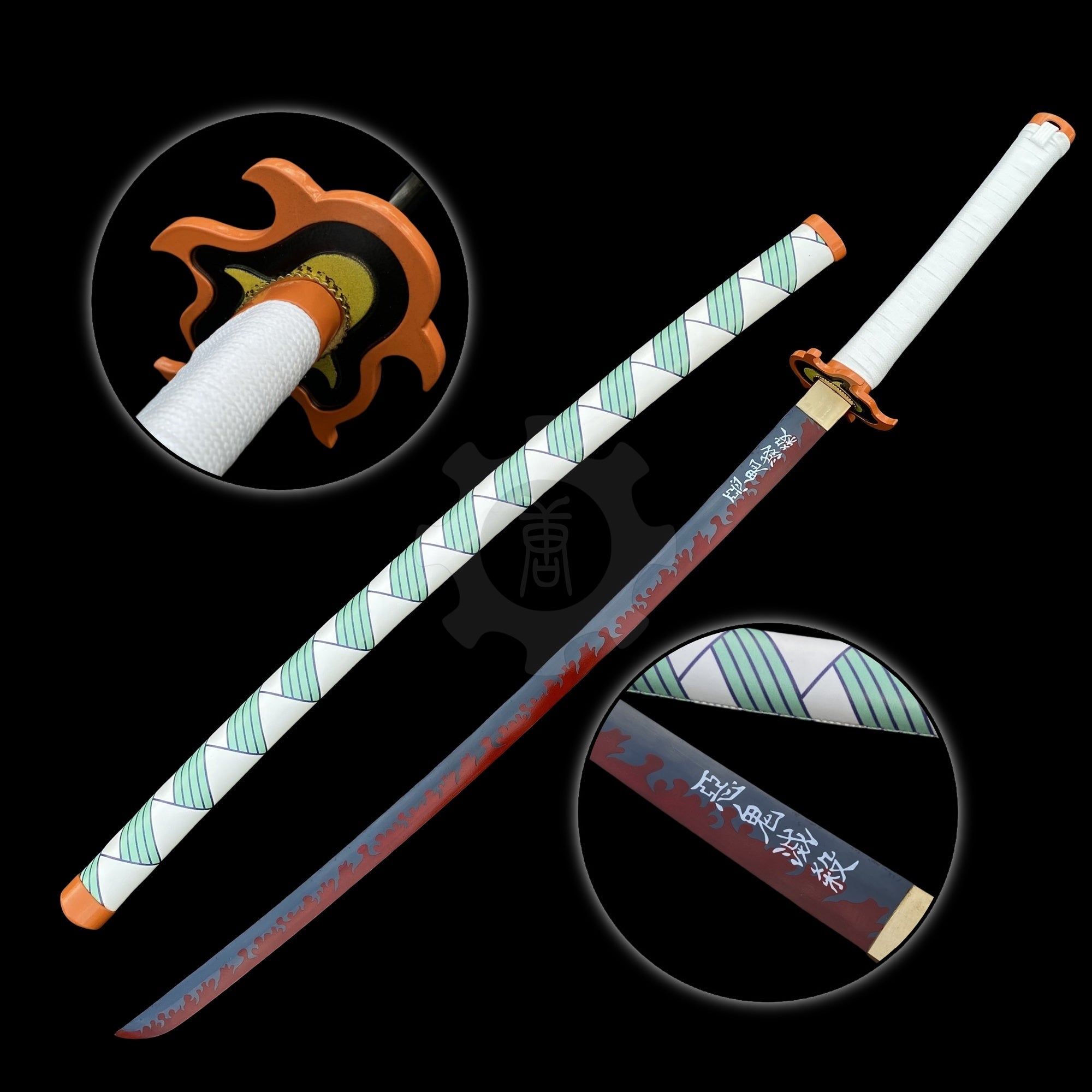 Handmade Rengoku Flame Breathing Nichirin Sword Carbon Steel Katana For Collection