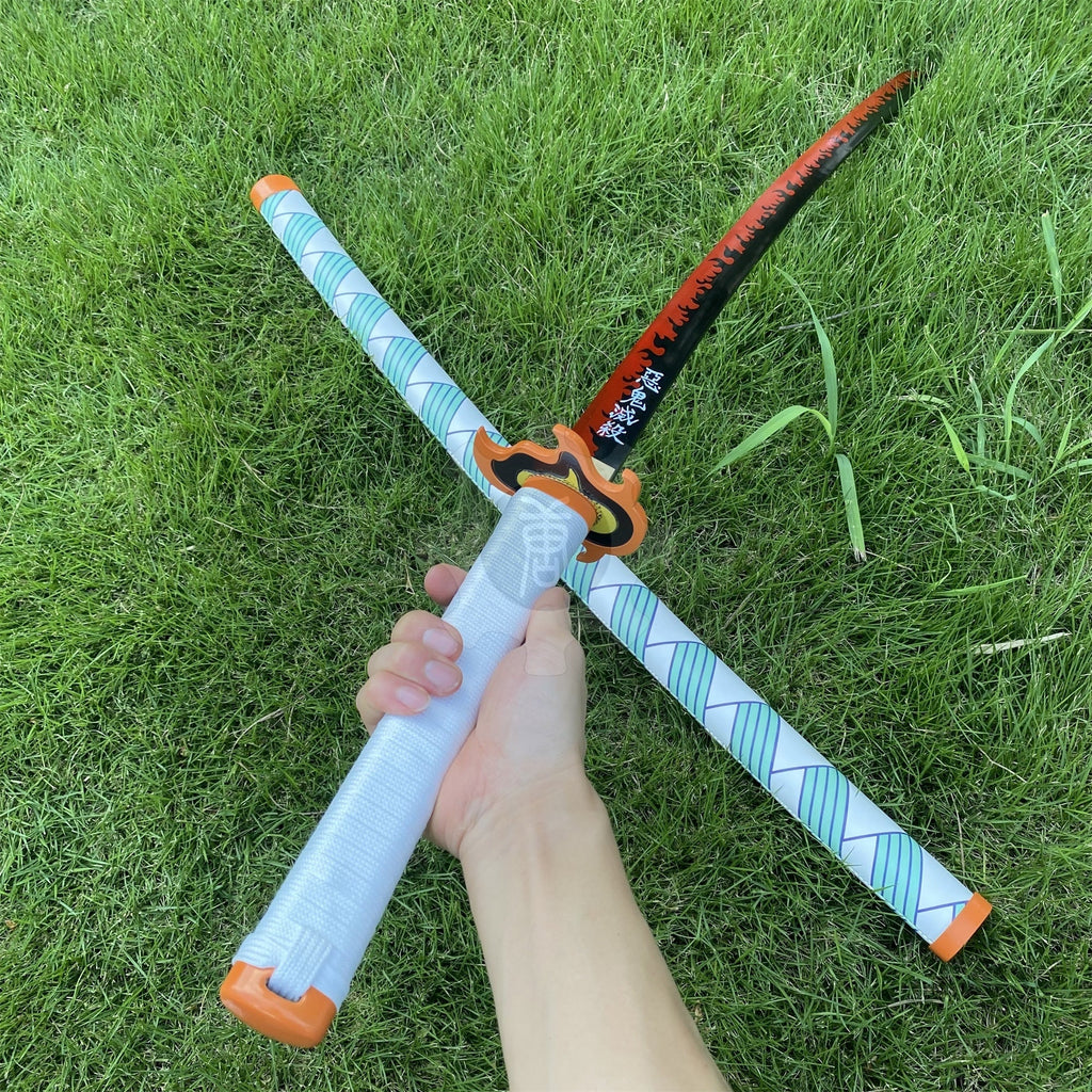 Handmade Rengoku Flame Breathing Nichirin Sword Carbon Steel Katana For Collection