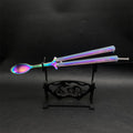 Stainless Steel  Rainbow Fork Spoon Balisong Butterfly Trainer 