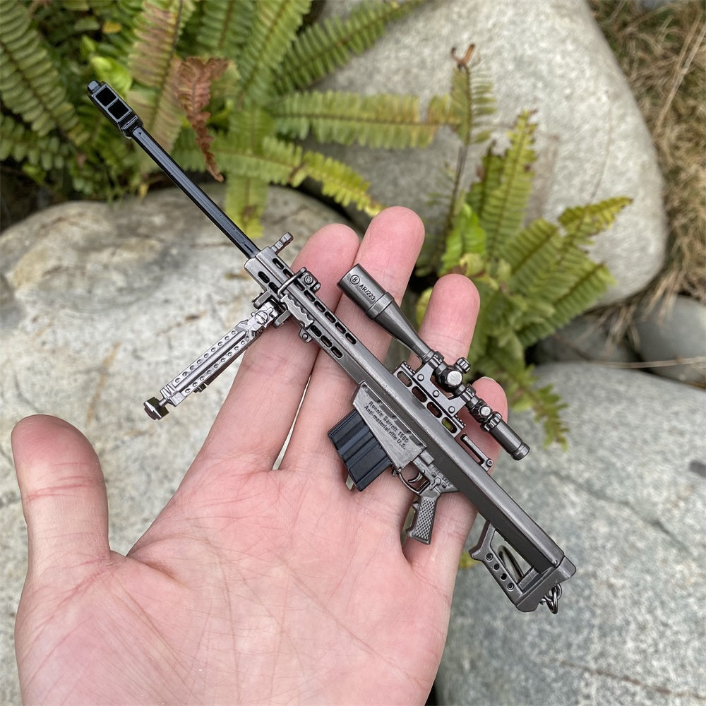 Metal Barrett M82A1 Sniper Rifle Gun Keychain 17CM/6.7" 