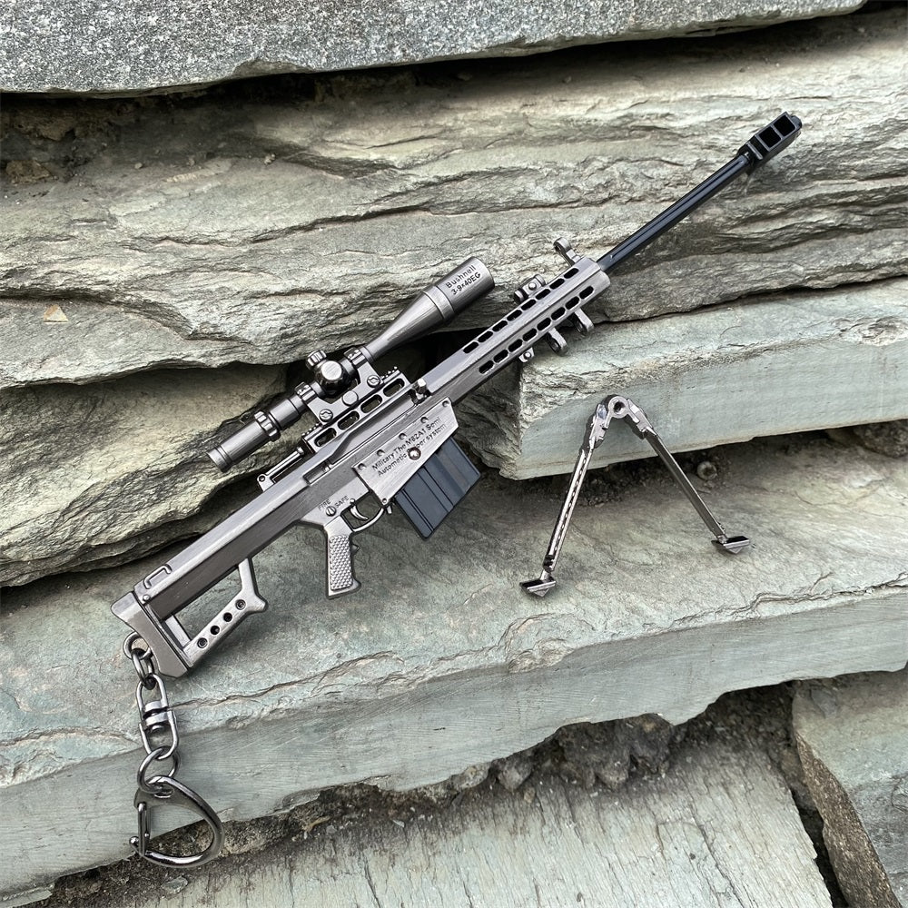 Metal Barrett M82A1 Sniper Rifle Gun Keychain 17CM/6.7" 