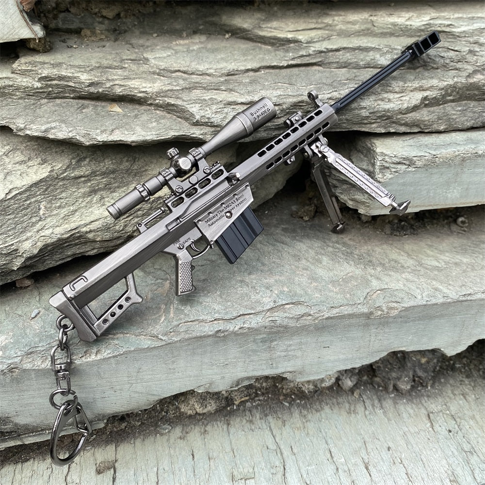 Metal Barrett M82A1 Sniper Rifle Gun Keychain 17CM/6.7" 