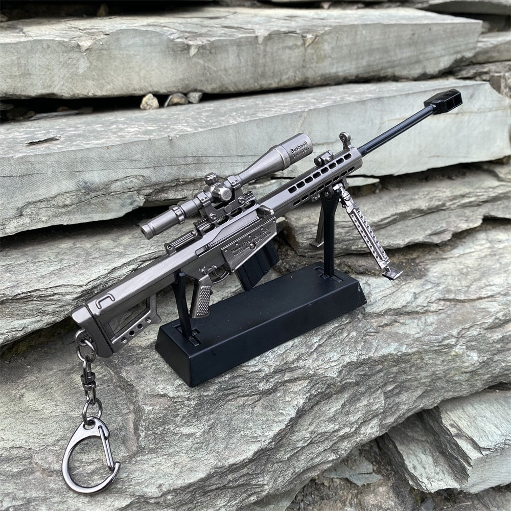 Metal Barrett M82A1 Sniper Rifle Gun Keychain 17CM/6.7" 