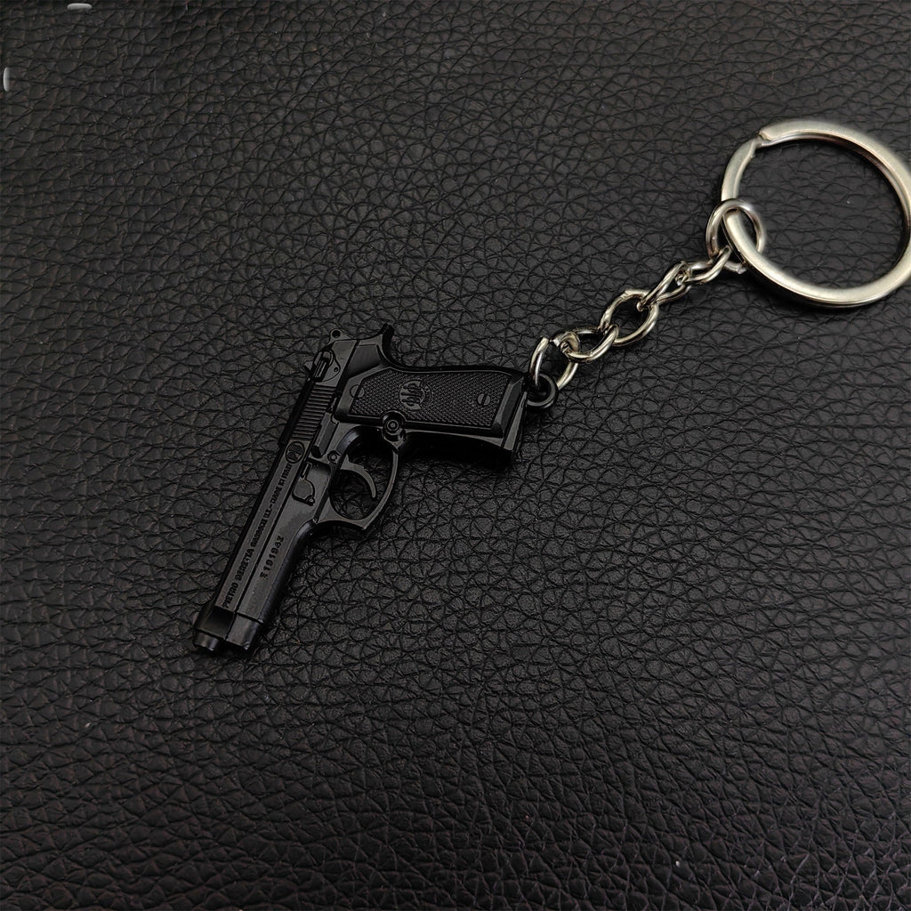 Metal Beretta M92A1 Mini Game Gun Model Keychain