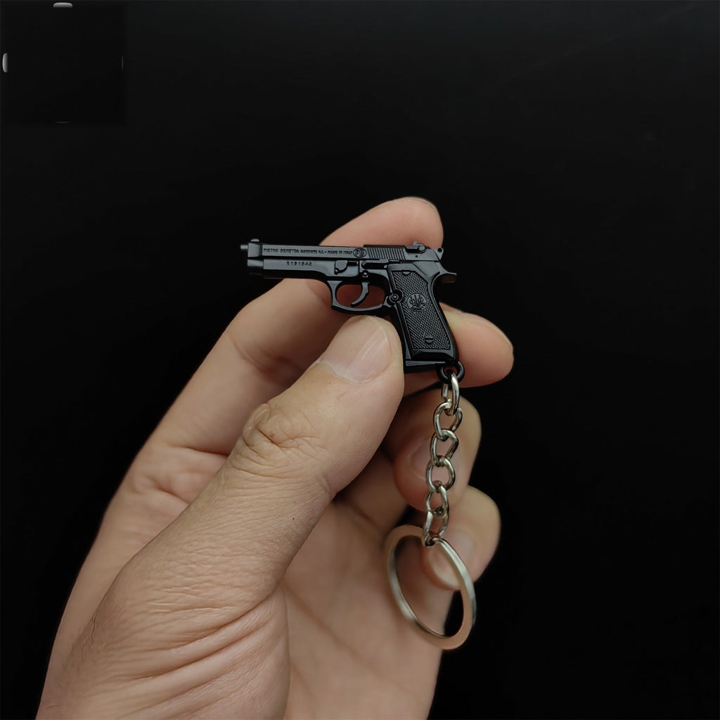 Metal Beretta M92A1 Mini Game Gun Model Keychain