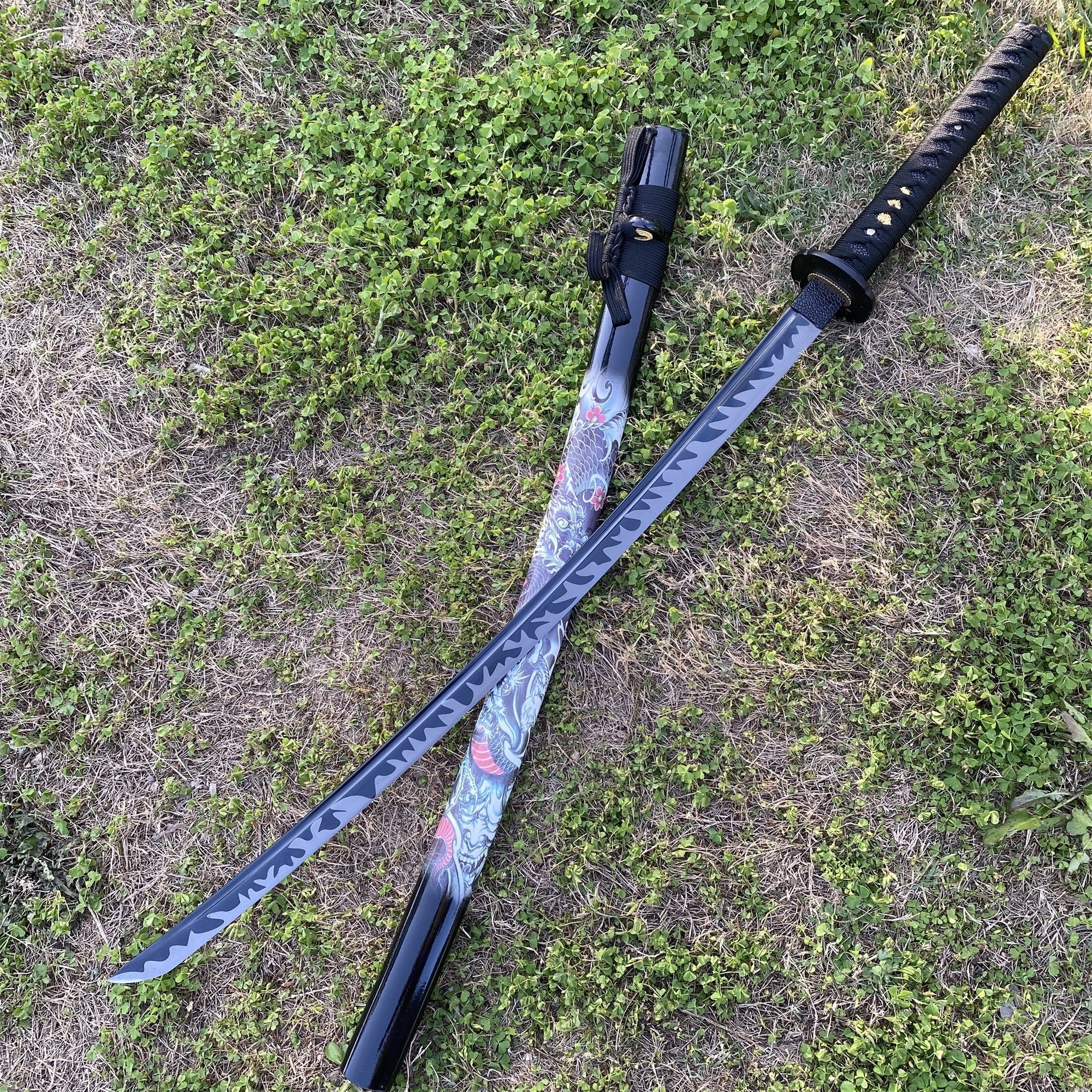 Black Dragon Katana Carbon Steel Samurai Sword