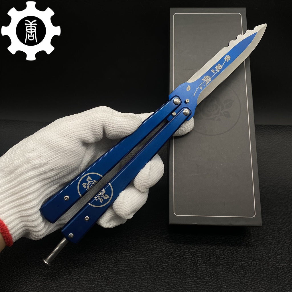 TF2 Black Rose Balisong Black Rose Butterfly Knife Replica IRL