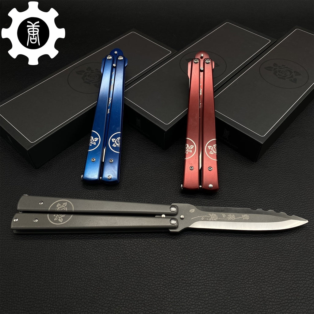 TF2 Black Rose Balisong Black Rose Butterfly Knife Replica IRL