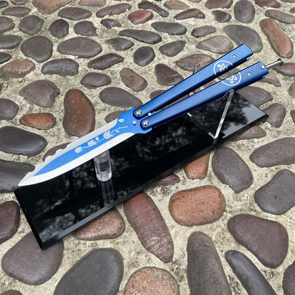 TF2 Black Rose Balisong Black Rose Butterfly Knife Replica IRL
