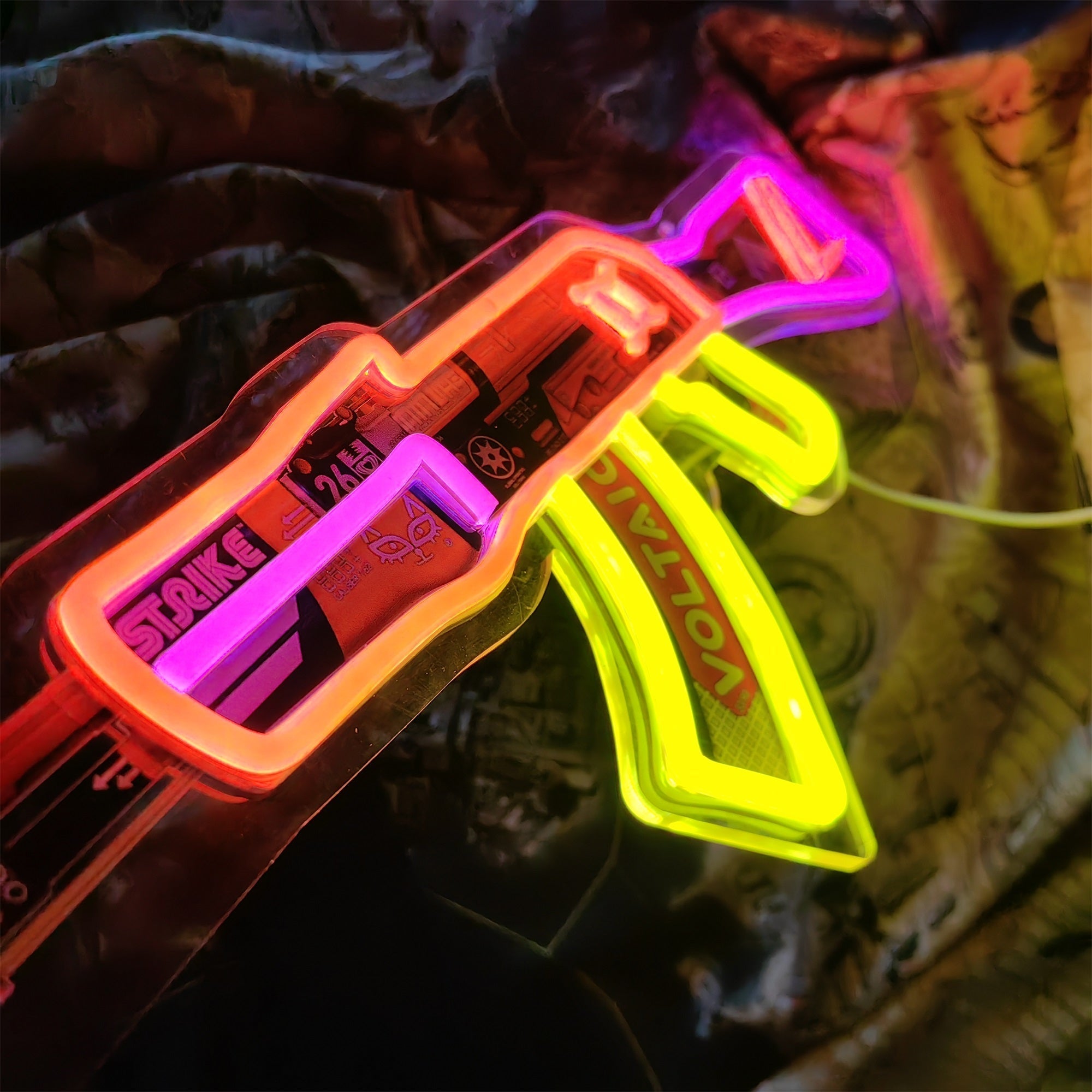 AK47 Bloodsport 3D Colorful Night Lamp Wall Decor
